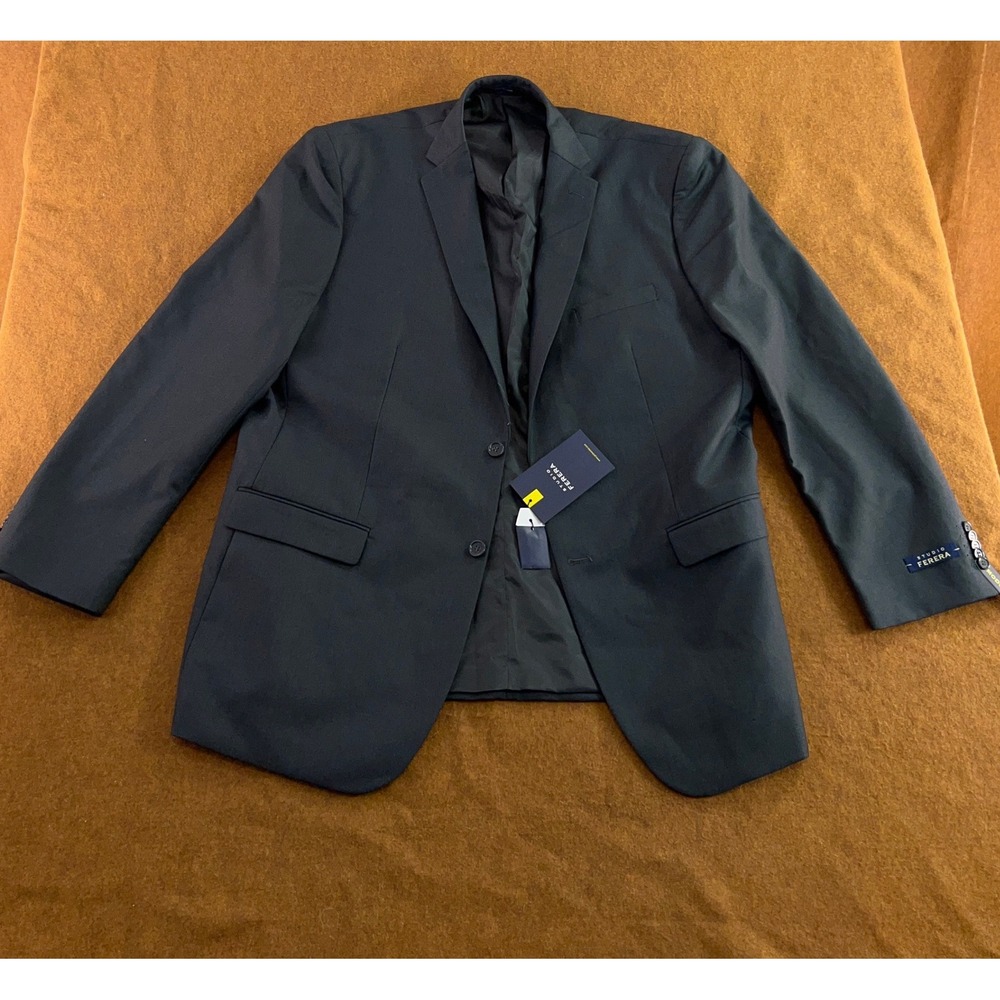 Studio Ferera Mens 50L Dark Grey 301 Tailored Two Button Blazer Suit Jacket NWT